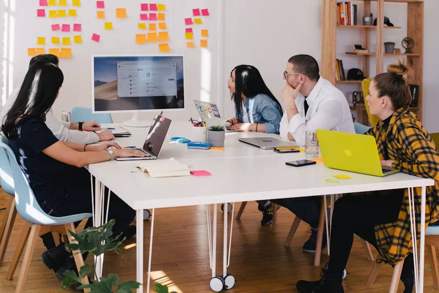 Desk setup used for capital allocation planning