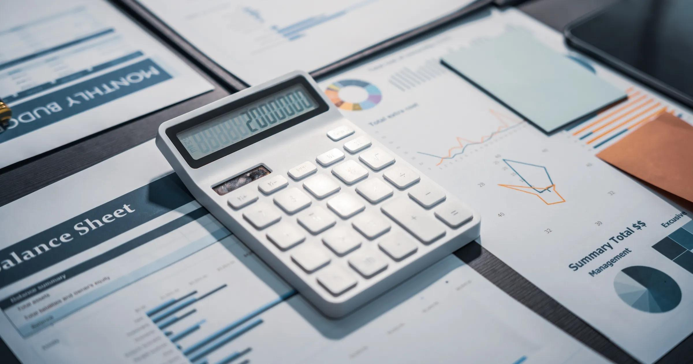 Calculator and documents used in funding framework planning
